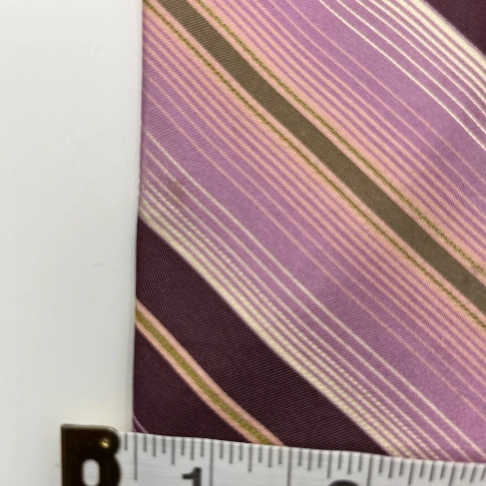 Ted Baker London Striped Handmade in USA Pure Silk 58 X 3.75